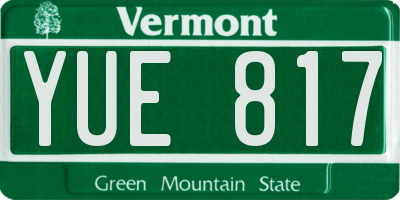 VT license plate YUE817