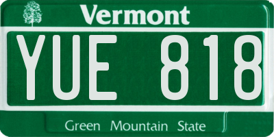 VT license plate YUE818