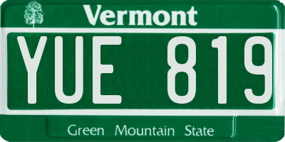 VT license plate YUE819