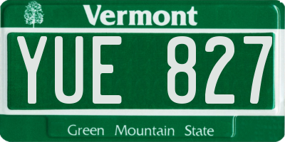 VT license plate YUE827