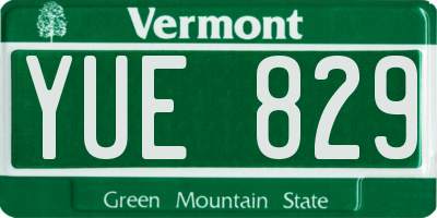 VT license plate YUE829