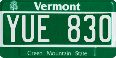 VT license plate YUE830