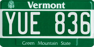 VT license plate YUE836