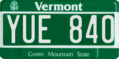 VT license plate YUE840