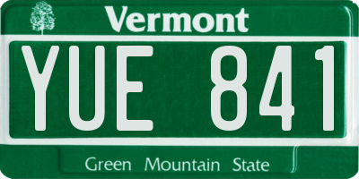 VT license plate YUE841