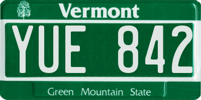 VT license plate YUE842