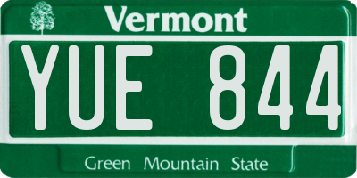 VT license plate YUE844