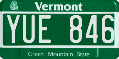 VT license plate YUE846