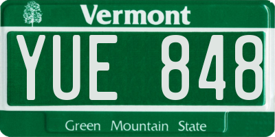 VT license plate YUE848