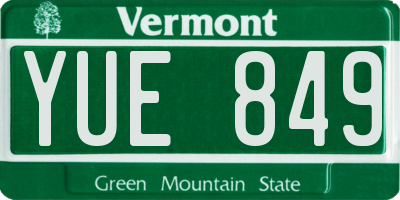 VT license plate YUE849