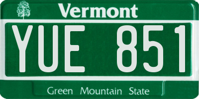 VT license plate YUE851