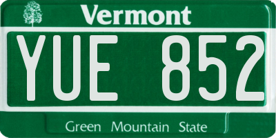 VT license plate YUE852