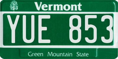 VT license plate YUE853