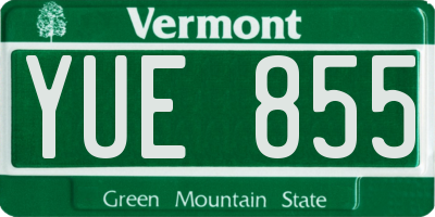 VT license plate YUE855