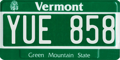 VT license plate YUE858