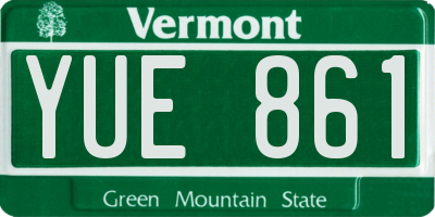 VT license plate YUE861
