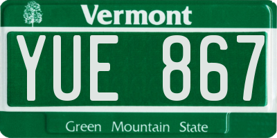 VT license plate YUE867