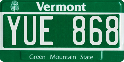 VT license plate YUE868