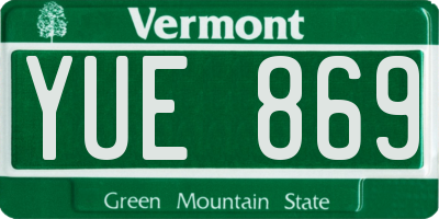 VT license plate YUE869