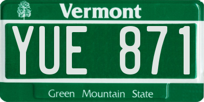 VT license plate YUE871