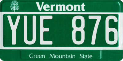 VT license plate YUE876