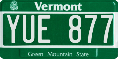 VT license plate YUE877