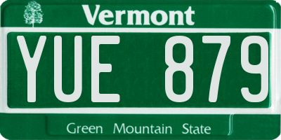 VT license plate YUE879