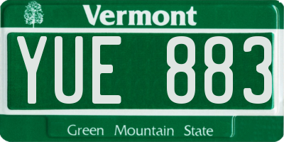 VT license plate YUE883