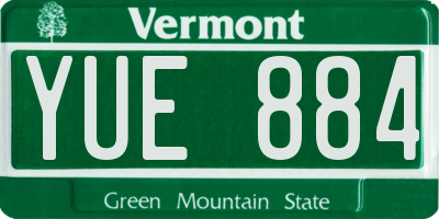 VT license plate YUE884