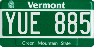 VT license plate YUE885