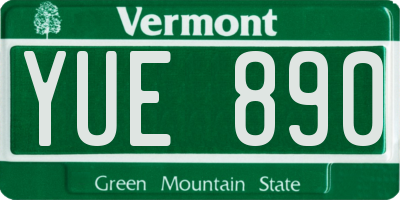 VT license plate YUE890