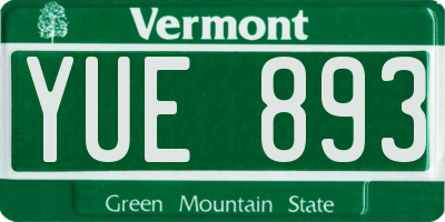 VT license plate YUE893