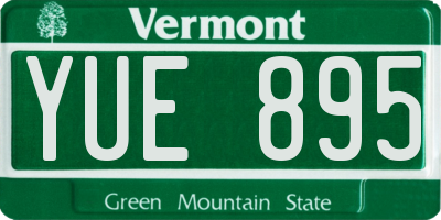 VT license plate YUE895