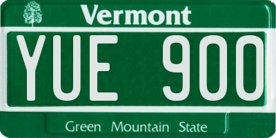 VT license plate YUE900