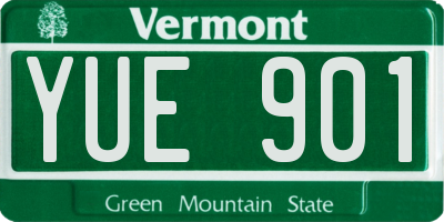 VT license plate YUE901