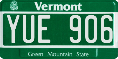 VT license plate YUE906
