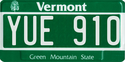 VT license plate YUE910