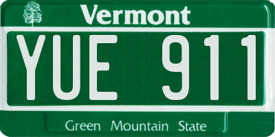 VT license plate YUE911