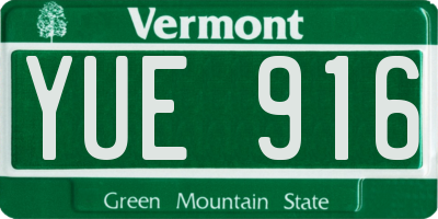 VT license plate YUE916