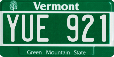 VT license plate YUE921