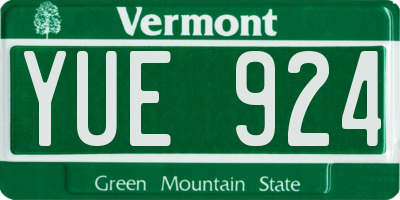 VT license plate YUE924