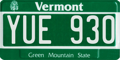 VT license plate YUE930