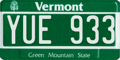 VT license plate YUE933