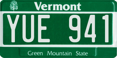 VT license plate YUE941