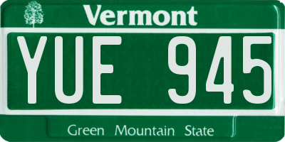 VT license plate YUE945