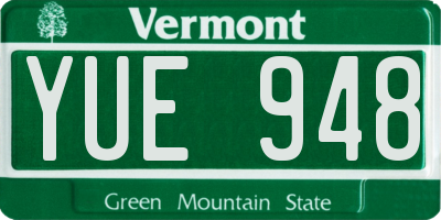 VT license plate YUE948