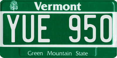 VT license plate YUE950