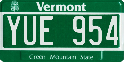 VT license plate YUE954