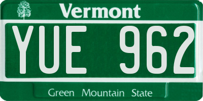 VT license plate YUE962