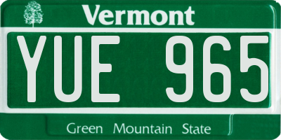 VT license plate YUE965